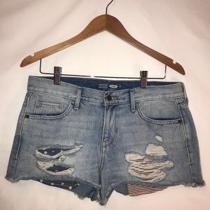 Distressed Boyfriend Jean Shorts - Size 8
